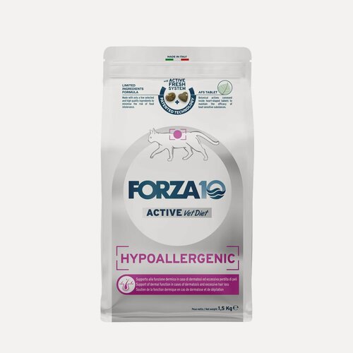 Изображение товара Сухой корм FORZA10 CAT HYPOALLERGENIC ACTIVE для взрослых кошек при аллергии 1.5 кг