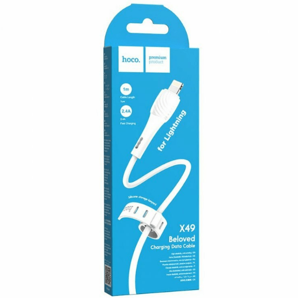 Кабель USB Lightning HOCO X49 1M 2.4A белый
