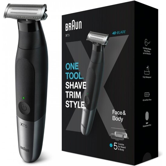 Триммер Braun XT5100, для бороды и усов, с насадками, 3 в 1 — фото 1