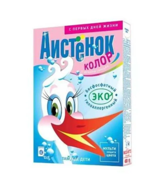 Стиральный порошок "Аистенок", Колор, бесфосфатный, для защиты цвета, 400г