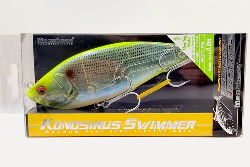 Изображение товара Воблер Megabass KONOSIRUS SWIMMER 150F (150мм, 68гр, плавающий) - GP GHOST CHART KONOSHIRO