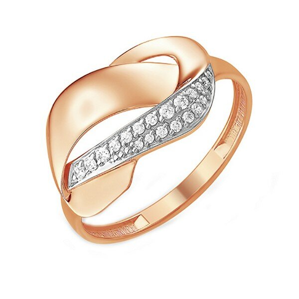 Кольцо JEWELIN, красное золото, 585 проба, фианит