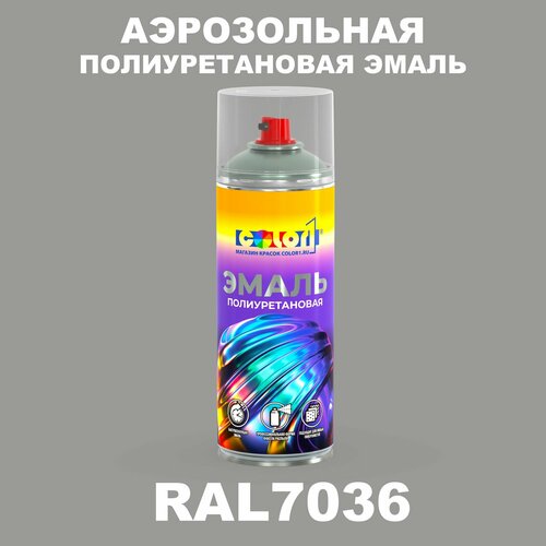фото Аэрозольная полиуретановая эмаль, спрей 520мл, цвет ral7036 платиново-серый color1