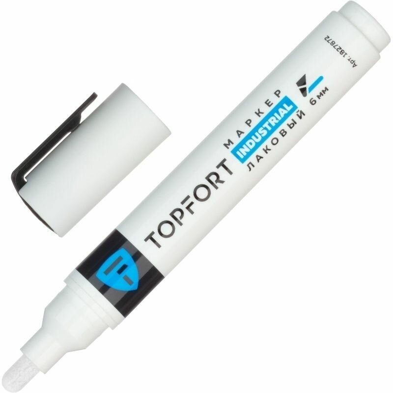 Маркер Topfort "Industrial", лаковый, 6 мм, белый (ZP1800)