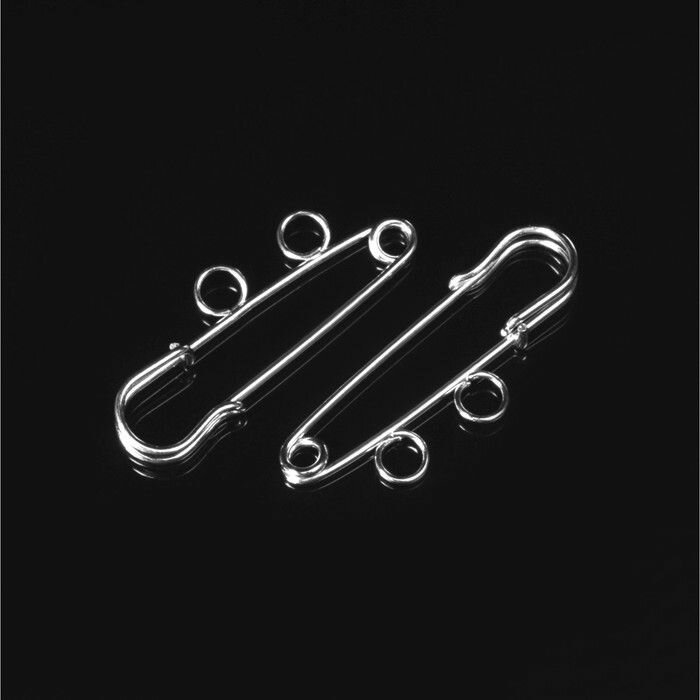 Броши-булавки Queen fair для подвесок №01 серебристые 35х5 мм 2 шт