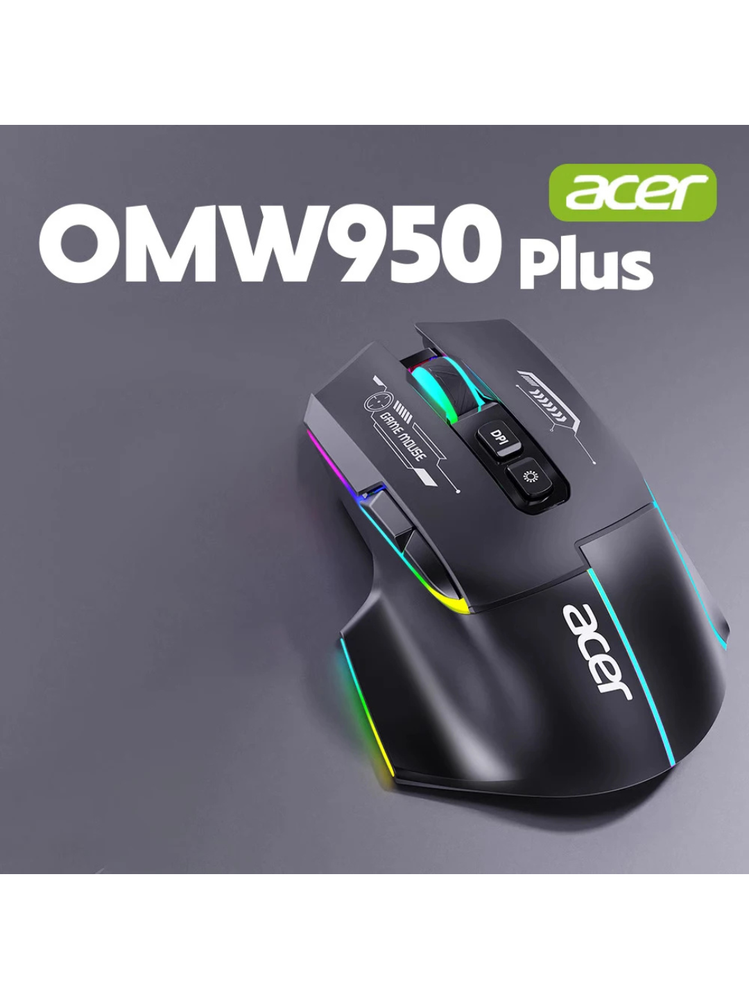 Игровая мышь Acer OMW950, проводная, RGB-подсветка, 7200 DPI
