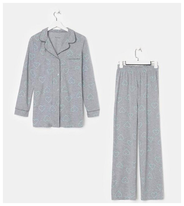 Пижама женская (рубашка и брюки) KAFTAN "Fresh" р. 48-50 - фотография № 1
