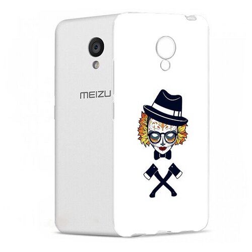 Чехол задняя-панель-накладка-бампер MyPads девушка в маске с топорами рисунок для Meizu M5 (M611A) 5.2 противоударный
