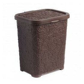 Корзина для стирального порошка с крышкой Ажур 6л 05315 коричневый (Дунья) - фотография № 5