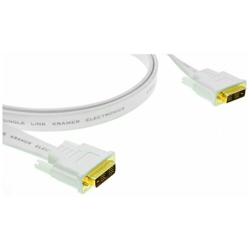 Кабель DVI - DVI, 4.6м, Kramer (C-DM/DM/FLAT(W)-15) кабель kramer c dm dm 15 dvi 4 6 м