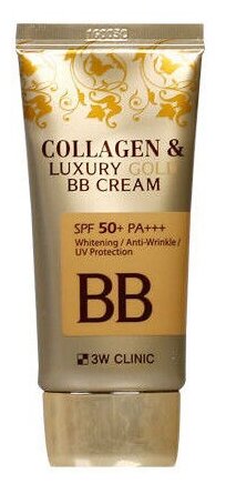 ББ-крем с коллагеном и золотом 3W Clinic Collagen & Luxury Gold BB Cream SPF50+ PA+++ 50g