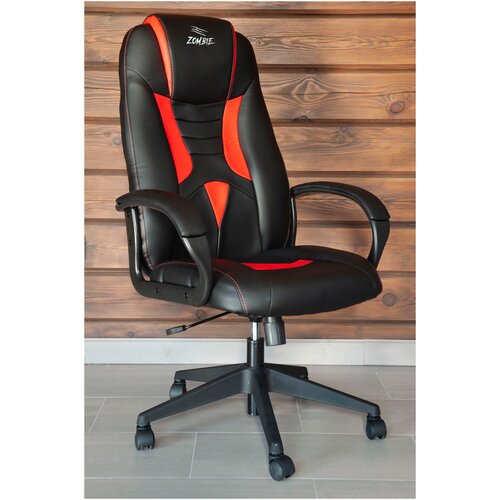 Кресло компьютерное игровое стул на колесиках Hesby Chair 8 черное искусственная кожа