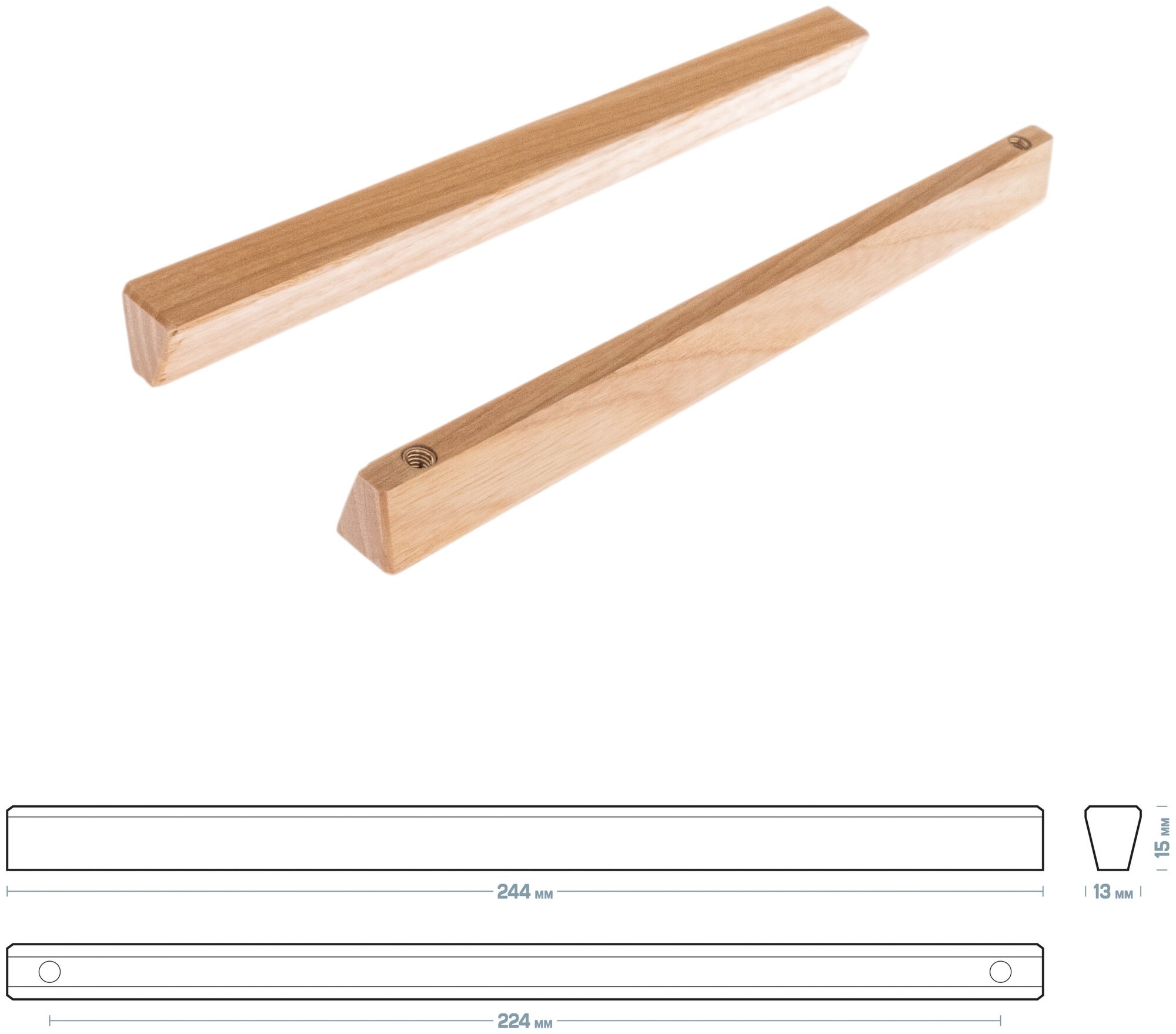 Ручка мебельная деревянная MS Handle сканди-стиль прямая - фотография № 2