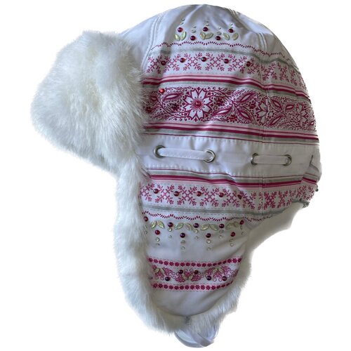 фото Шапка ушанка tutu зимняя, подкладка, размер 56-58, розовый, белый