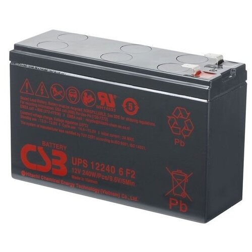 аккумулятор wbr gp 12120 f2 12в 12 ач 12v 12 ah для ибп ups видеонаблюдения сигнализации эхолота систем телекоммуникации и связи Аккумулятор Csb UPS 122406 F2