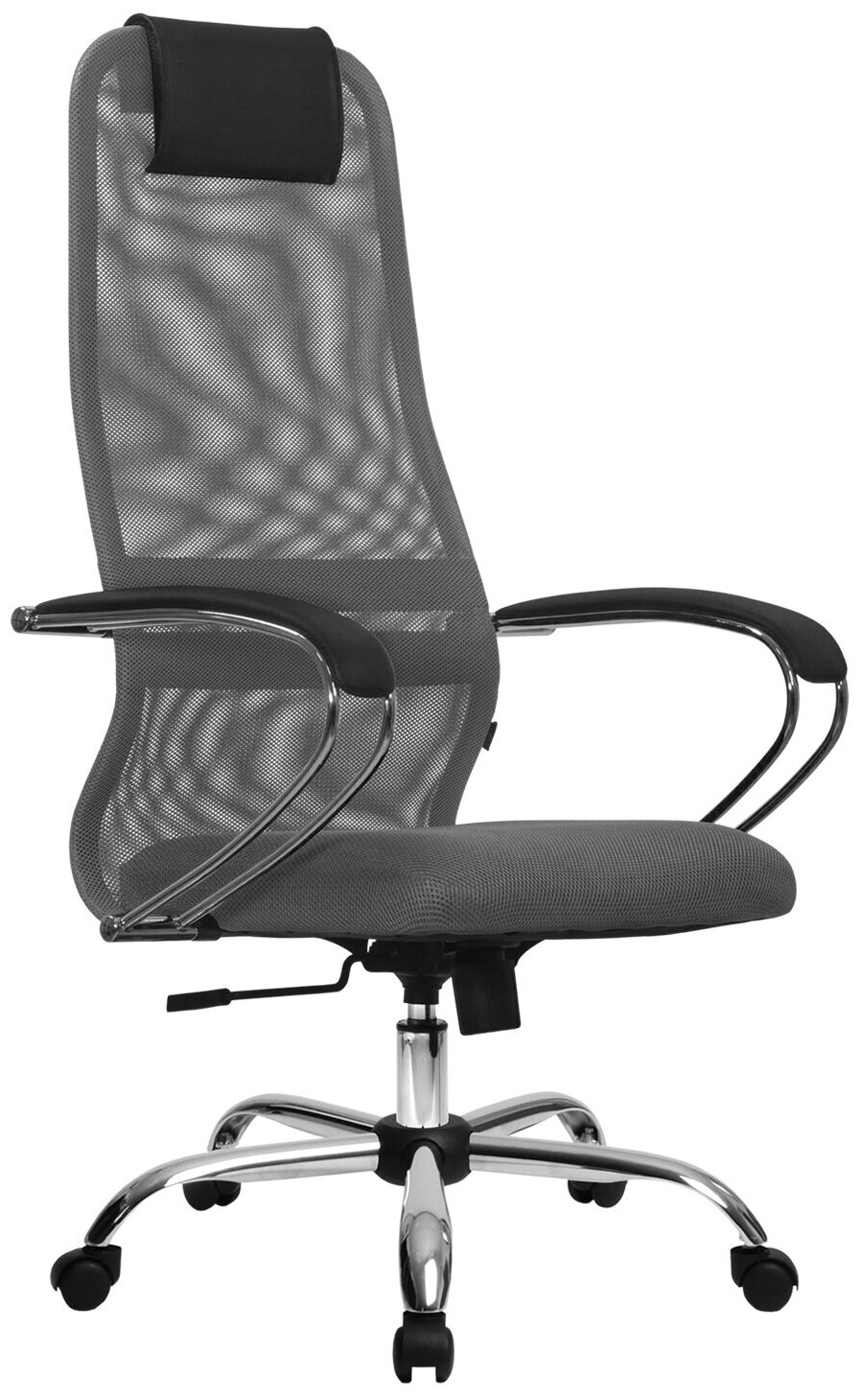 Офисное/компьютерное кресло Метта SU-B-8 101/003 на хромированом пятилучии, обивка текстиль, цвет светло-серый