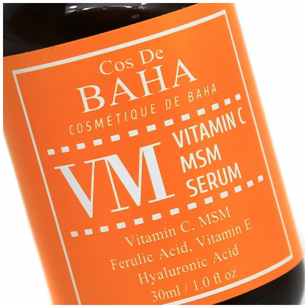 Сыворотка для лица с витамином C и феруловой кислотой Cos De BAHA Vitamin C MSM Serum VM, 30 мл - фотография № 4