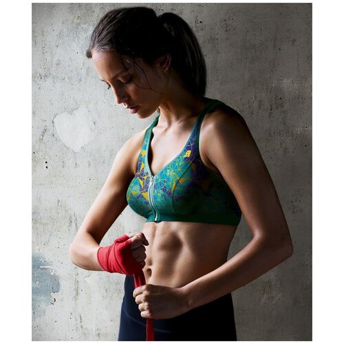 Принтованный спортивный бюстгальтер с фронтальной застежкой-молнией 70F разноцветный 4091₽