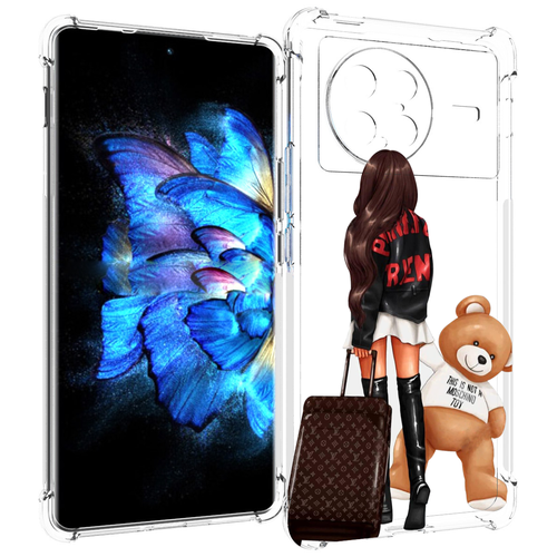 Чехол MyPads девушка-с-модным-чемоданом женский для Vivo X Note 5G задняя-панель-накладка-бампер чехол mypads девушка с яркими волосами женский для vivo x note 5g задняя панель накладка бампер