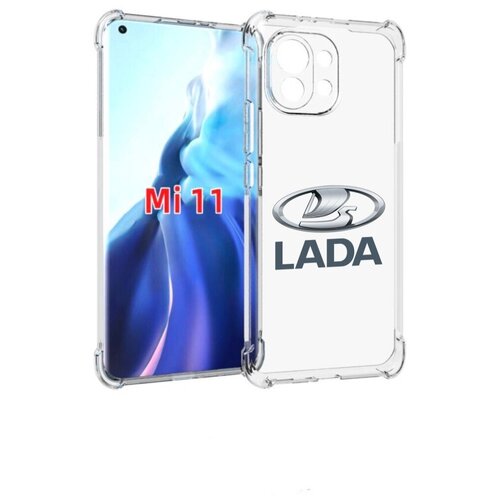 Чехол MyPads Lada-ваз-4 мужской для Xiaomi Mi 11 (экран 6.81) задняя-панель-накладка-бампер