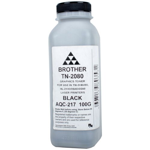 Тонер AQC AQC-217 бутыль 100 г, черный тонер картридж 7q tn 2275 tn 2090x для brother hl 2240 hl 2132 чёрный 2600 стр