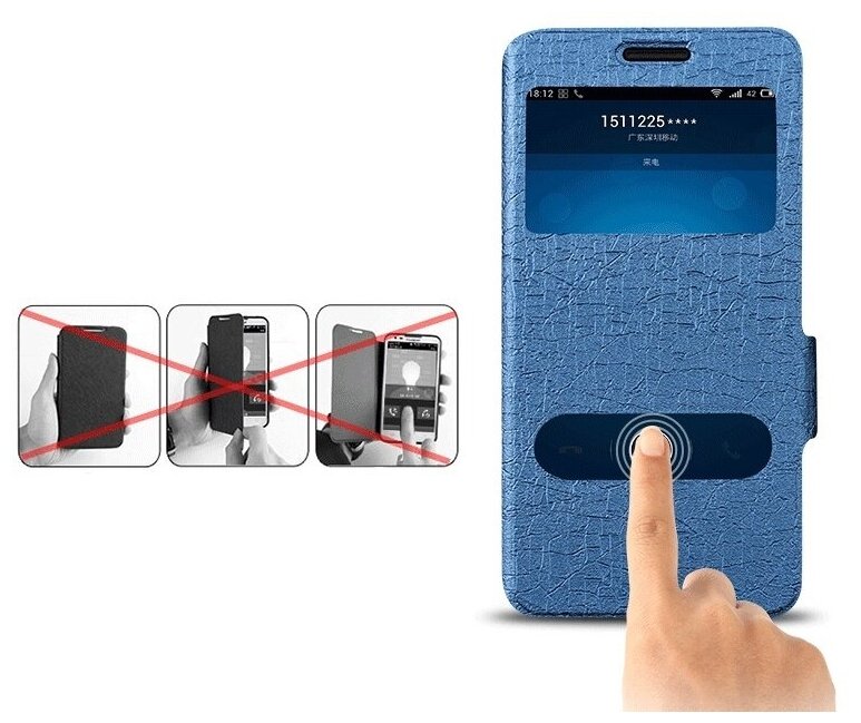 Чехол-книжка MyPads для Huawei P40 Lite E с окном вызова предпросмотра и свайпом позволяет отвечать на звонки и сообщения не открывая крышку черный