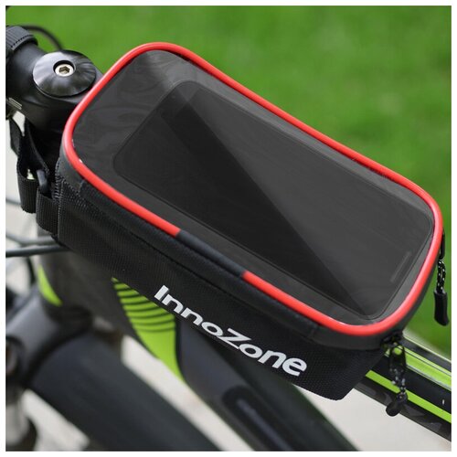 Велосумка на раму 19х9х10см c чехлом для телефона InnoZone черная велосумка твин вс040 018 1 1 на раму с чехлом для телефона