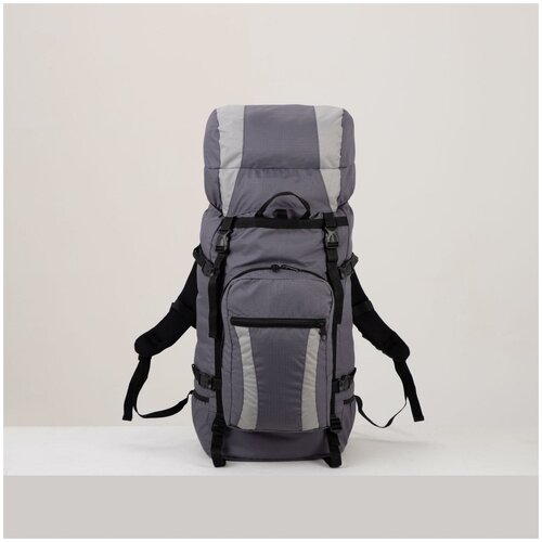 фото Рюкзак туристический, 60 л, отдел на шнурке, наружный карман, 2 боковые сетки, цвет серый (1 шт.) promarket