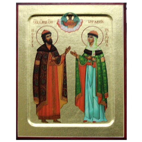 Икона Петра и Февронии Муромских, благоверных (ростовая в красках) (на дереве): 125 х 160