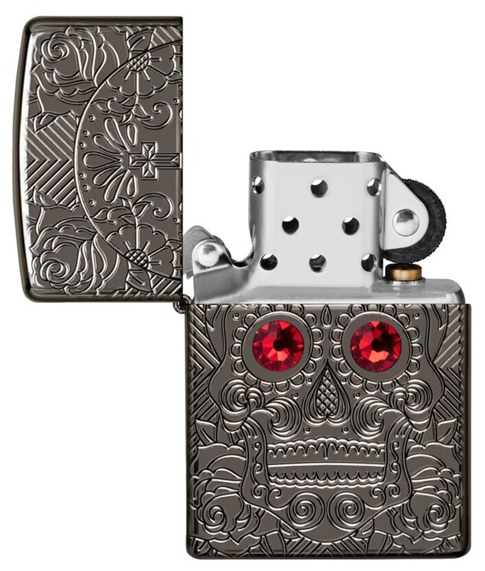 Зажигалка бензиновая Zippo 49300 High Polish Black Ice - фотография № 11