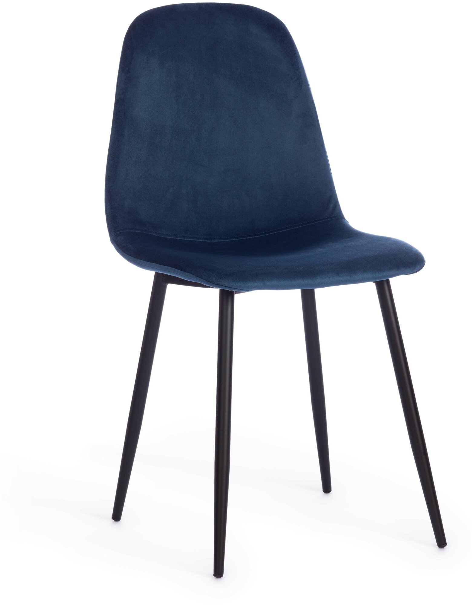 Комплект стульев для кухни TetChair BREEZE (mod. 4724), вельвет/металл, 45х64х82 см, Blue (синий)/черный (4 шт. в 1 упаковке) - фотография № 3