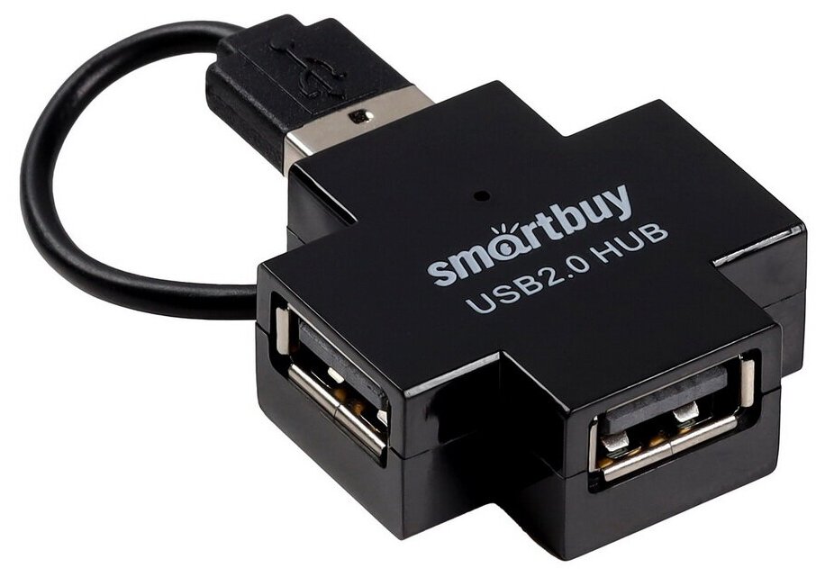 USB 2.0 Хаб Smartbuy 6900, 4 порта, черный (SBHA-6900-K)