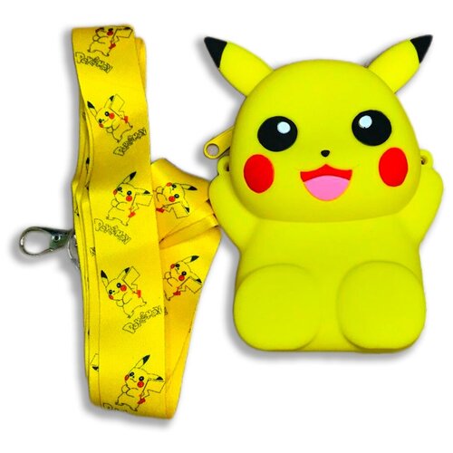 фото Силиконовая сумка кросс-боди сумочка покемон пикачу детская