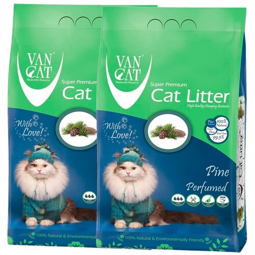 van cat fresh наполнитель комкующийся для туалета кошек с ароматом весенней свежести 5 5 кг VAN CAT PINE наполнитель комкующийся для туалета кошек с ароматом соснового леса (10 + 10 кг)