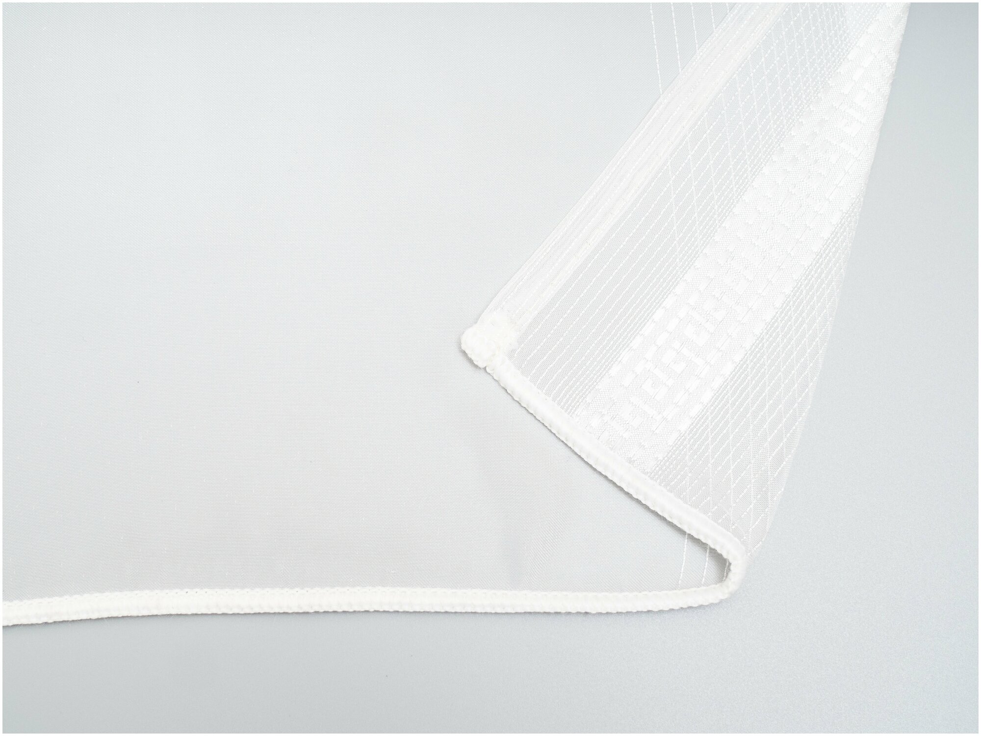 Тюль микровуаль жаккард, высота 260, ширина 500, греческий узор, цвет белый на шторной ленте - фотография № 6