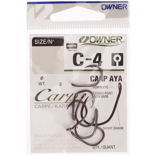 OWNER Крючок Carp Aya BC №6 8шт крючки owner 50924 carp aya c 4 4 7шт