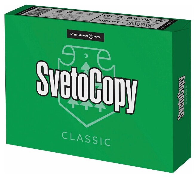 Бумага SvetoCopy A4 Classic 80 г/м², 500 л, 1 пачк, белая