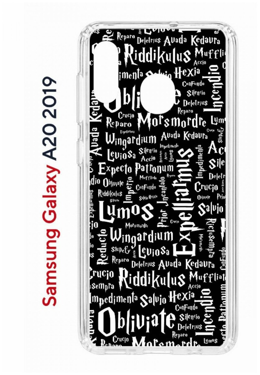 Чехол для Samsung Galaxy A20 2019 Kruche Print Заклинания, противоударная пластиковая накладка с рисунком, силиконовый бампер с защитой камеры с принтом