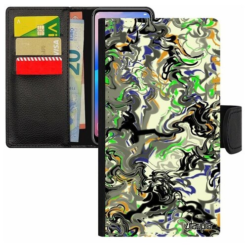 фото Чехол книжка на смартфон mi 8 lite, "мраморный фон" текстура спираль utaupia