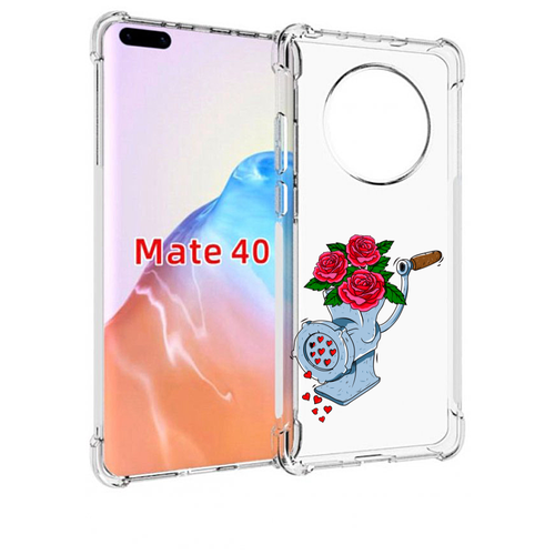 Чехол MyPads Цветочные сердца для Huawei Mate 40 / Mate 40E задняя-панель-накладка-бампер