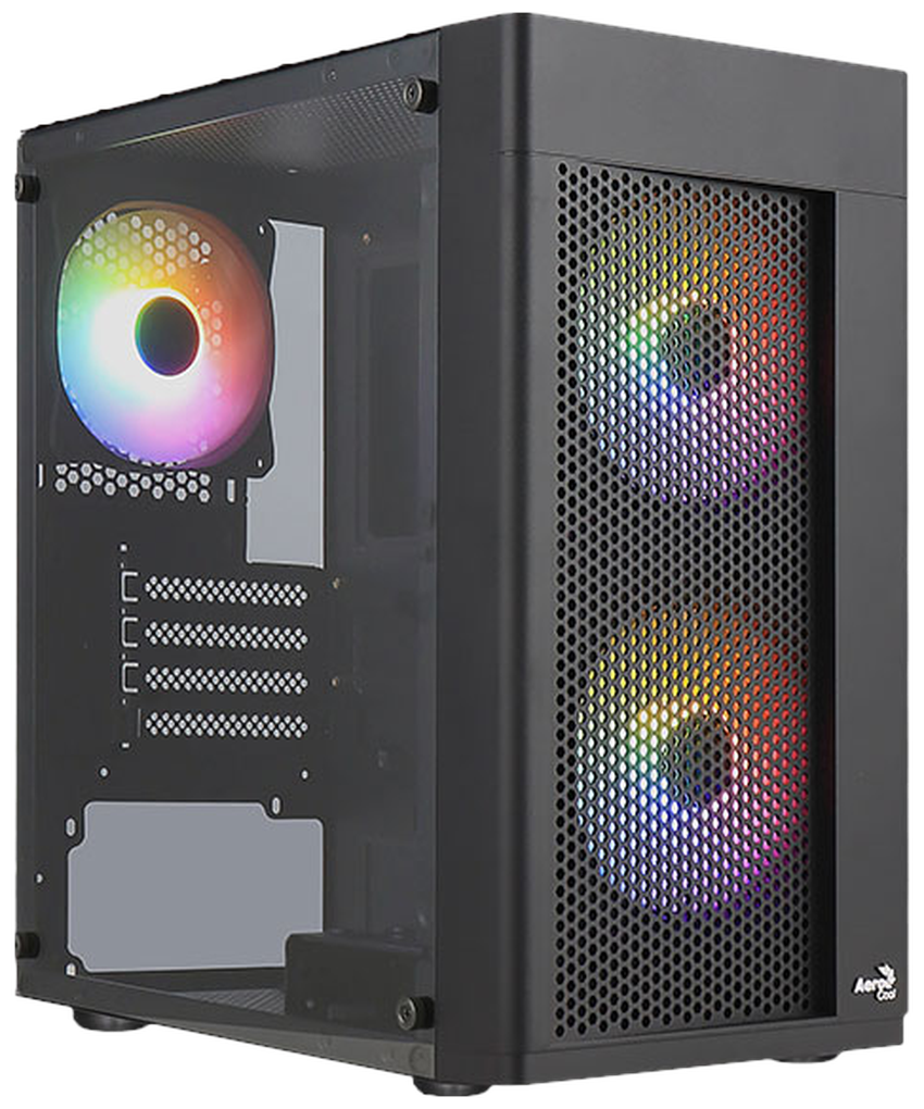 Корпус MicroATX Minitower AeroCool HEXFORM-G-BK-v2 RGB Black