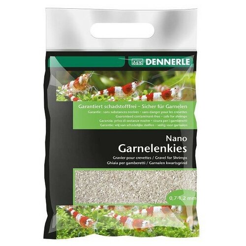 грунт dennerle nano garnelenkies nano shrimps gravel bed 0 7 1 2 мм 2 кг Грунт Dennerle Nano Gravel, природный белый, 2кг