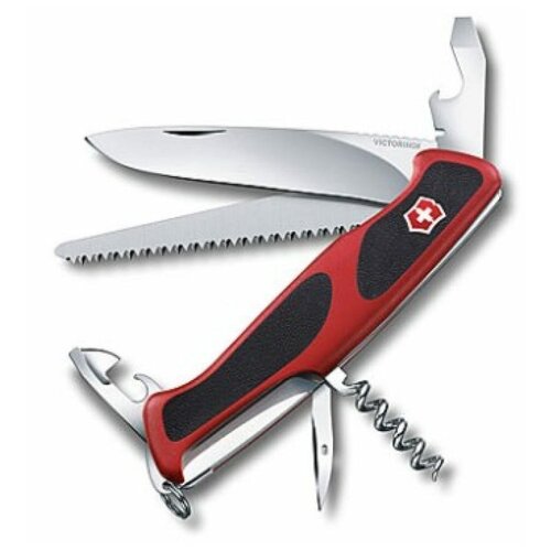 Нож перочинный Victorinox RangerGrip 55 0.9563. CB1 130мм 12функц. красныйчерный блистер