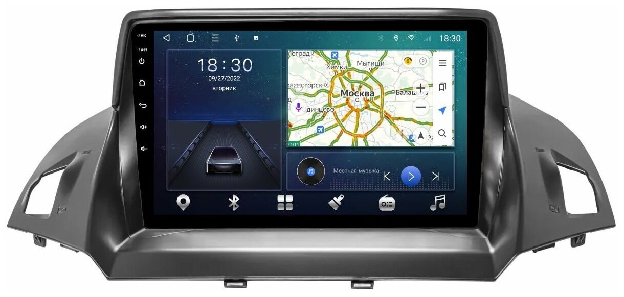 Магнитола CRS-300 Форд Куга 2 Ford Kuga II 2012-2019 - Android 13 - Процессор 8 ядер - Carplay - DSP 36 полос - 4G(Sim)