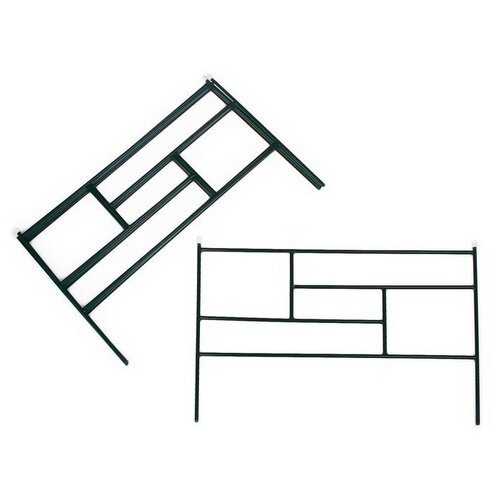 Ограждение декоративное, 45 х 335 см, 5 секций, металл, зелёное, Плитка ограждение декоративное 80 х 380 см 5 секций металл зелёное комбинированный