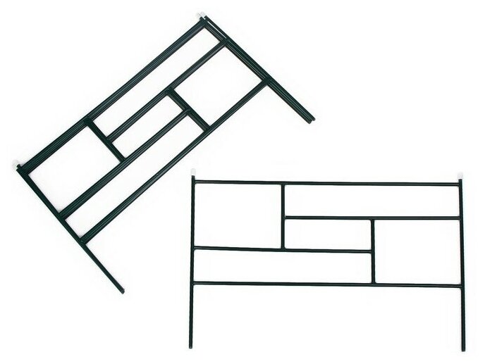 Ограждение декоративное, 45 х 335 см, 5 секций, металл, зелёное, "Плитка"