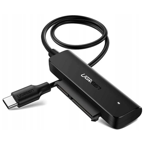 Переходник/адаптер UGreen USB Type-C - SATA, 0.5 м, 1 шт., черный конвертер ugreen mm107 40238 hdmi usb to dp converter длина 0 5 м цвет черный