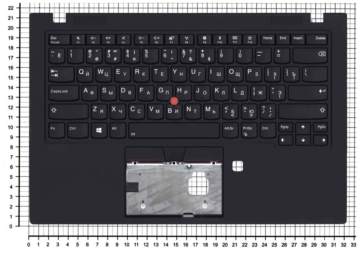 Клавиатура для ноутбука Lenovo 5M10V25554 черная с черным топкейсом ver2