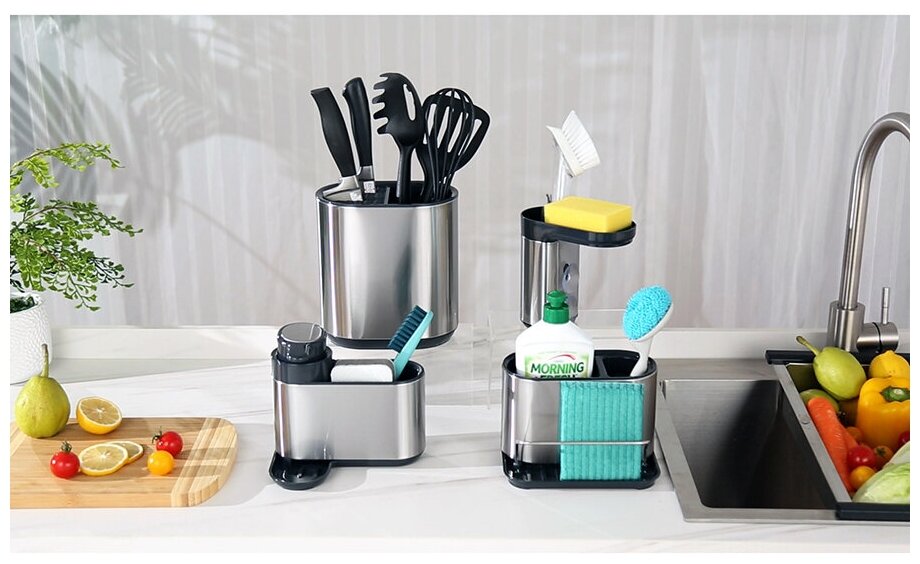 Органайзер для кухонных принадлежностей atle, 18х11,5х19,4 см, серебристый Smart Solutions - фото №17