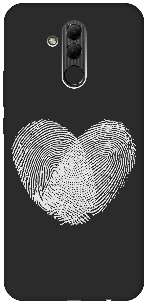 Матовый чехол Lovely Fingerprints W для Huawei Mate 20 Lite / Хуавей Мейт 20 Лайт с 3D эффектом черный